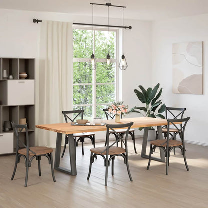 Anthracite Steel V-Shape Dining Table Legs 2 pcs, Adjustable 72-73cm