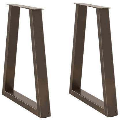 Natural Steel V-Shape Dining Table Legs 2 pcs - Adjustable 60x(72-73.3) cm