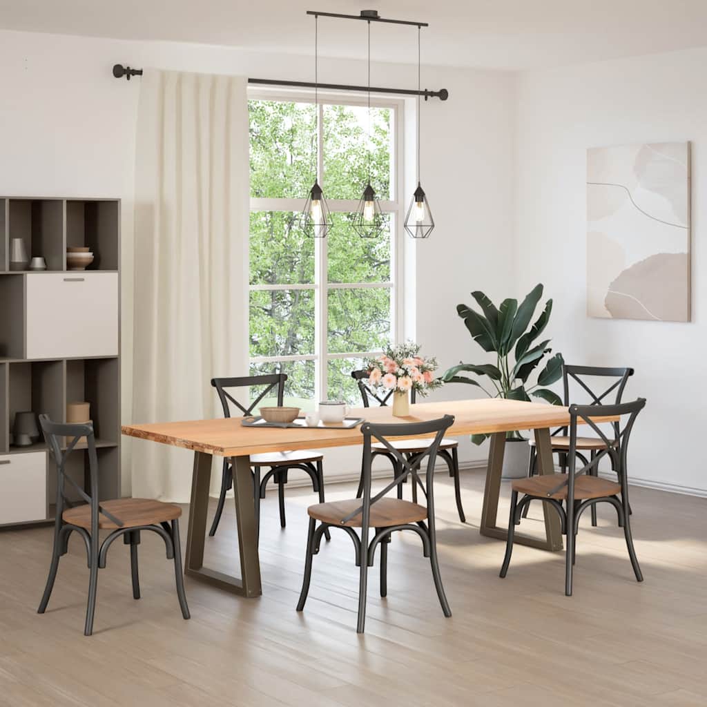 Natural Steel V-Shape Dining Table Legs 2 pcs - Adjustable 60x(72-73.3) cm