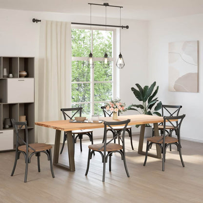 Natural Steel V-Shape Dining Table Legs 2 pcs - Adjustable 60x(72-73.3) cm