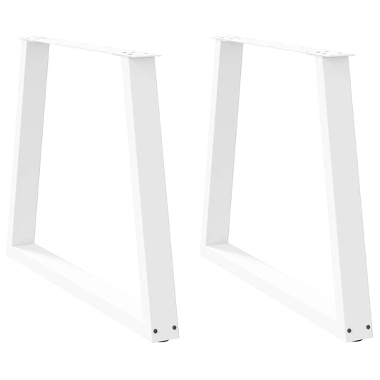 White Steel V-Shape Dining Table Legs, Adjustable 70cm, Set of 2
