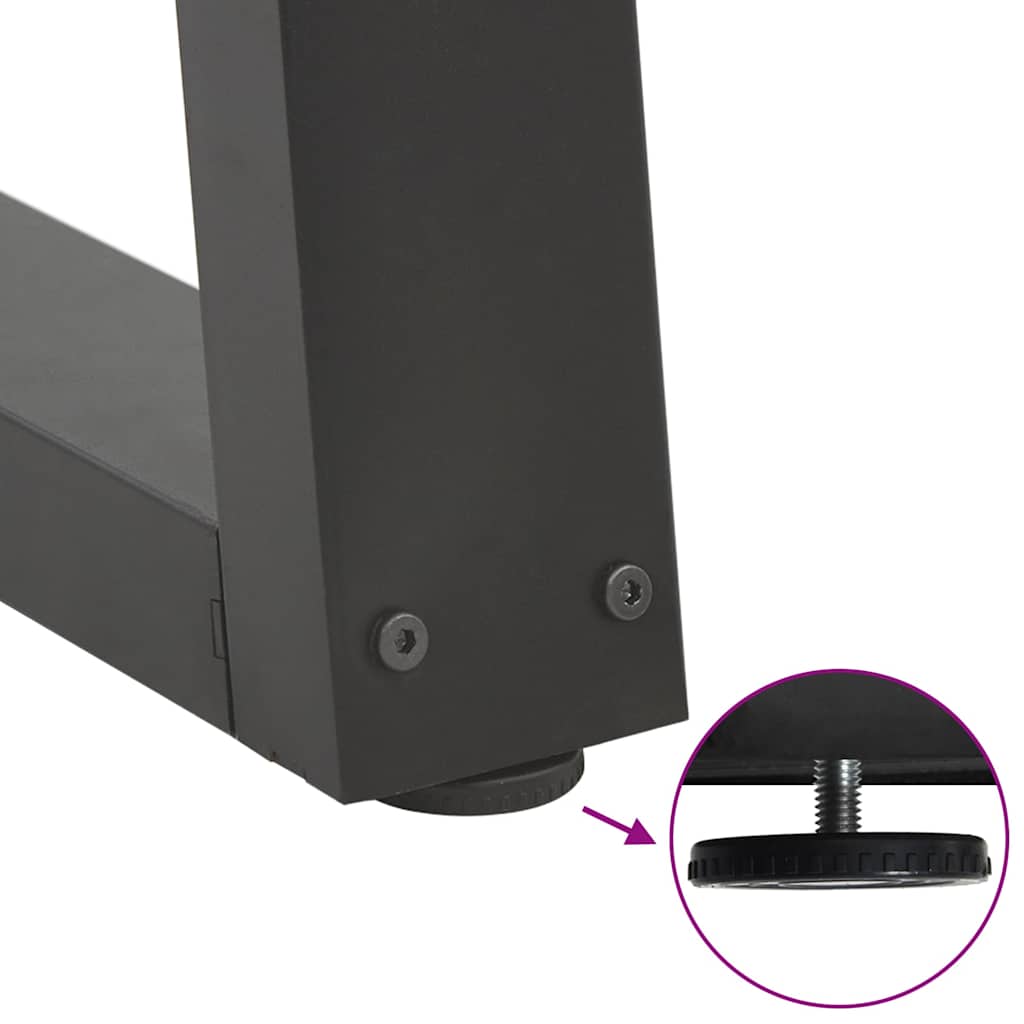 Anthracite Steel V-Shape Dining Table Legs, Adjustable, 2pcs 70cm