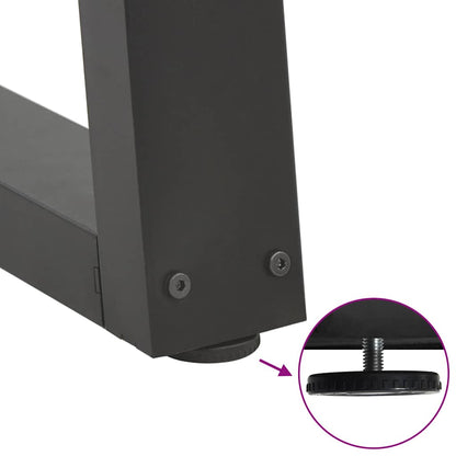 Anthracite Steel V-Shape Dining Table Legs, Adjustable, 2pcs 70cm