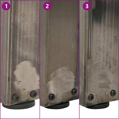 V-Shape Dining Table Legs, Natural Steel, Adjustable Height, 2 pcs