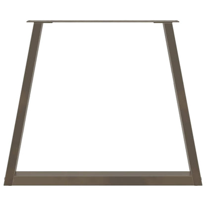 V-Shape Dining Table Legs, Natural Steel, Adjustable Height 80cm