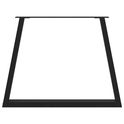 Black V-Shape Steel Dining Table Legs, Adjustable Height 90 cm, 2 pcs
