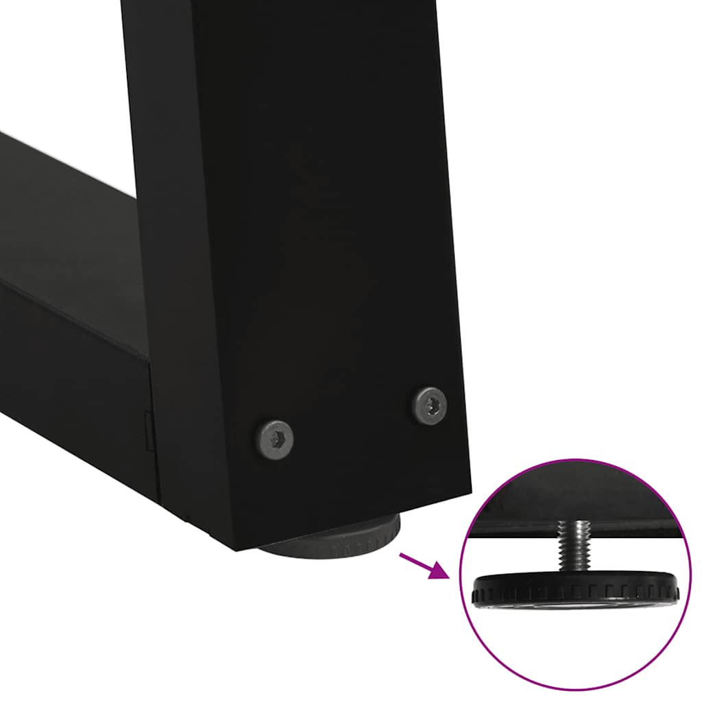 Black V-Shape Steel Dining Table Legs, Adjustable Height 90 cm, 2 pcs