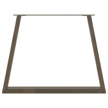 V-Shape Natural Steel Dining Table Legs, Adjustable, 2 Pcs, 90 cm
