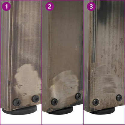 V-Shape Natural Steel Dining Table Legs, Adjustable, 2 Pcs, 90 cm