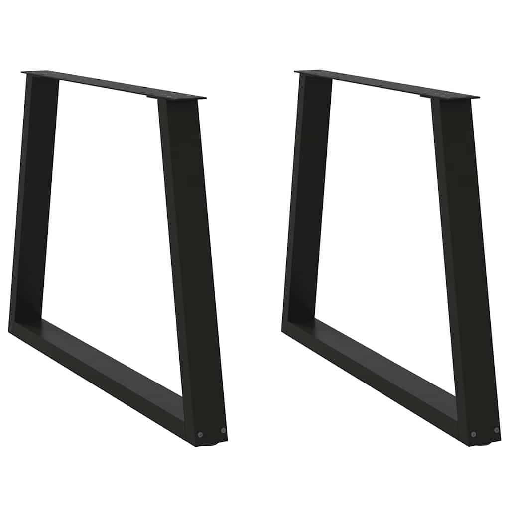 Black Steel V-Shape Dining Table Legs, 2pcs, Adjustable 100cm
