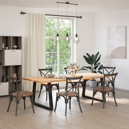 Black Steel V-Shape Dining Table Legs, 2pcs, Adjustable 100cm