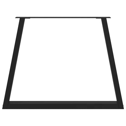 Black Steel V-Shape Dining Table Legs, 2pcs, Adjustable 100cm