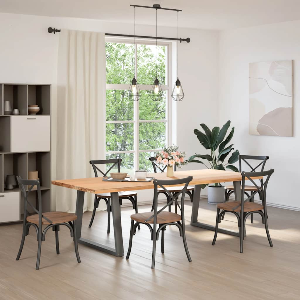 Anthracite V-Shape Steel Dining Table Legs (2 pcs) 100x72-73.3 cm