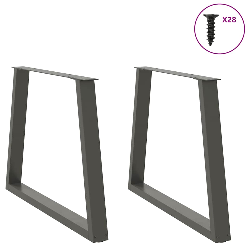 Anthracite V-Shape Steel Dining Table Legs (2 pcs) 100x72-73.3 cm