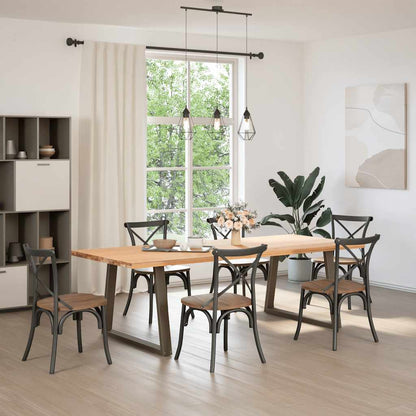 V-Shape Natural Steel Dining Table Legs 2pcs 100x72-73.3cm