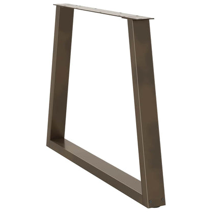 V-Shape Natural Steel Dining Table Legs 2pcs 100x72-73.3cm