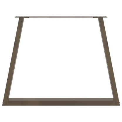V-Shape Natural Steel Dining Table Legs 2pcs 100x72-73.3cm