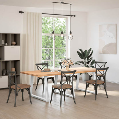 White V-Shape Steel Dining Table Legs, 3 pcs, Adjustable 90 cm