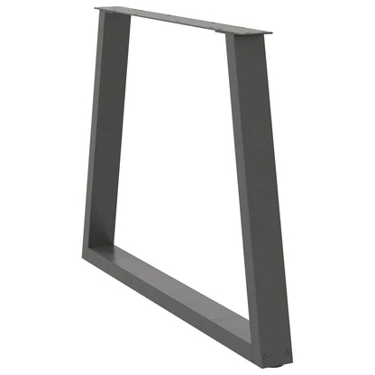 Anthracite V-Shape Steel Dining Table Legs, 3 Pcs, Adjustable 90 cm