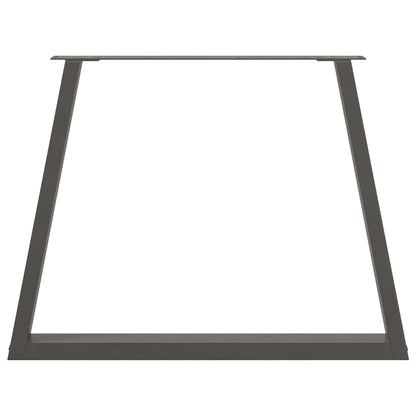 Anthracite V-Shape Steel Dining Table Legs, 3 Pcs, Adjustable 90 cm