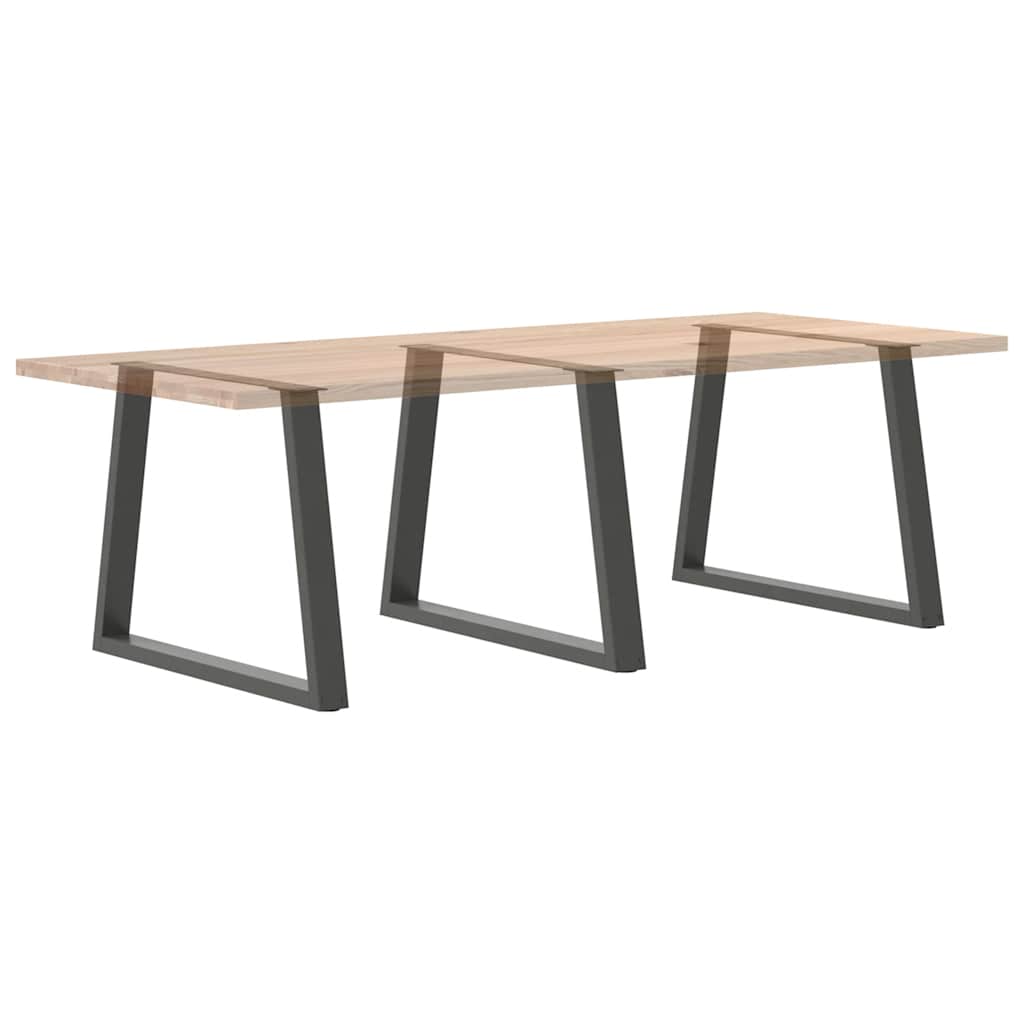 Anthracite V-Shape Steel Dining Table Legs, 3 Pcs, Adjustable 90 cm