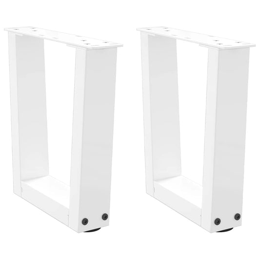 Steel V-Shape Coffee Table Legs, White 2pcs, Adjustable 30cm