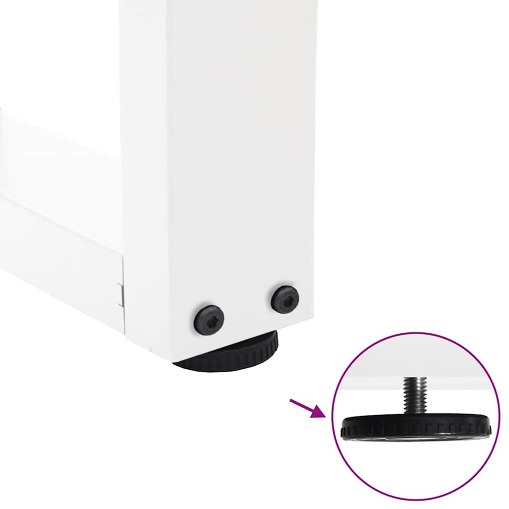 Steel V-Shape Coffee Table Legs, White 2pcs, Adjustable 30cm