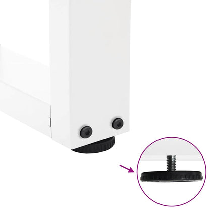 Steel V-Shape Coffee Table Legs, White 2pcs, Adjustable 30cm