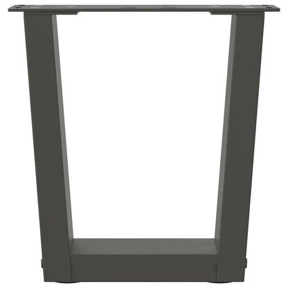 Anthracite V-Shape Steel Coffee Table Legs 2pcs, Adjustable 30cm+