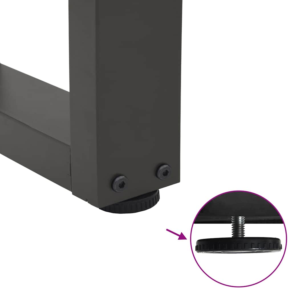 Anthracite V-Shape Steel Coffee Table Legs 2pcs, Adjustable 30cm+