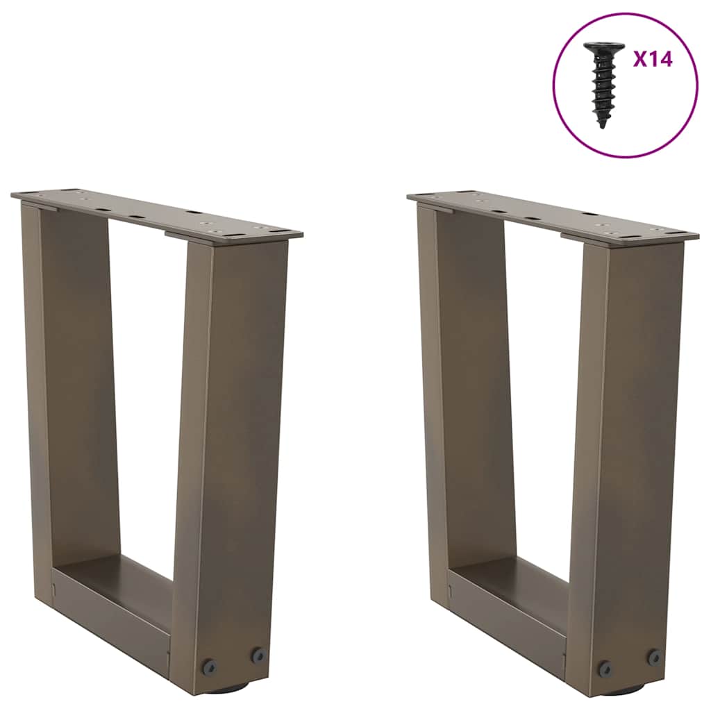 Natural Steel V-Shape Coffee Table Legs 2pcs, Adjustable 30cm