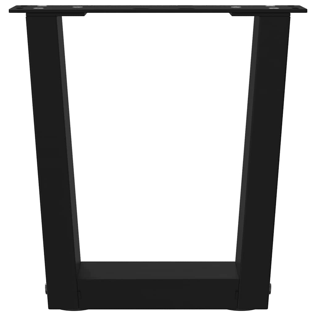 Black Steel V-Shape Coffee Table Legs Set of 2 - Adjustable Height