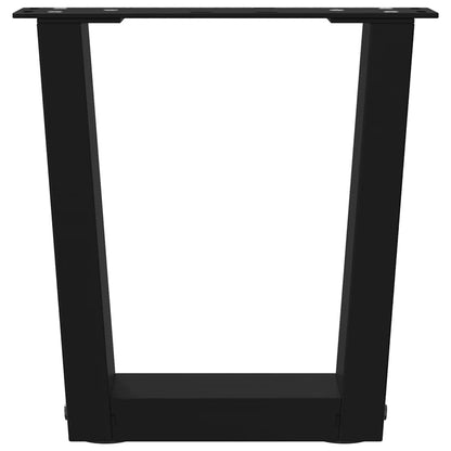 Black Steel V-Shape Coffee Table Legs Set of 2 - Adjustable Height