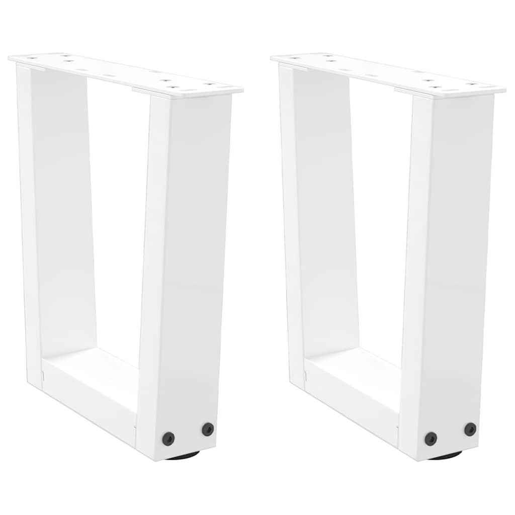 White Steel V-Shape Coffee Table Legs, 2 pcs, Adjustable 40x30 cm