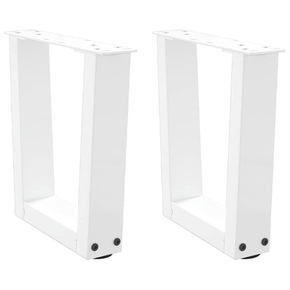 White Steel V-Shape Coffee Table Legs, 2 pcs, Adjustable 40x30 cm