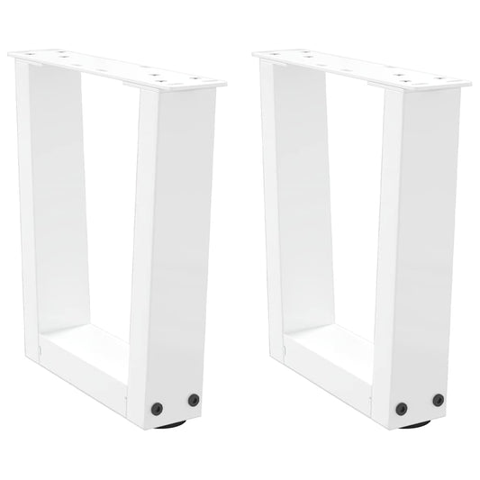 White Steel V-Shape Coffee Table Legs, 2 pcs, Adjustable 40x30 cm