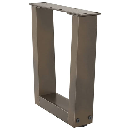 V-Shape Coffee Table Legs 2 pcs Natural Steel 40cm Adjustable