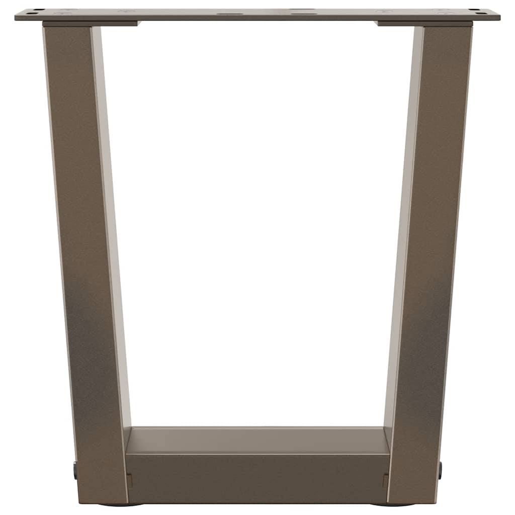 V-Shape Coffee Table Legs 2 pcs Natural Steel 40cm Adjustable