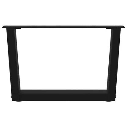 Stylish Black Steel V-Shape Coffee Table Legs 2pcs - Adjustable