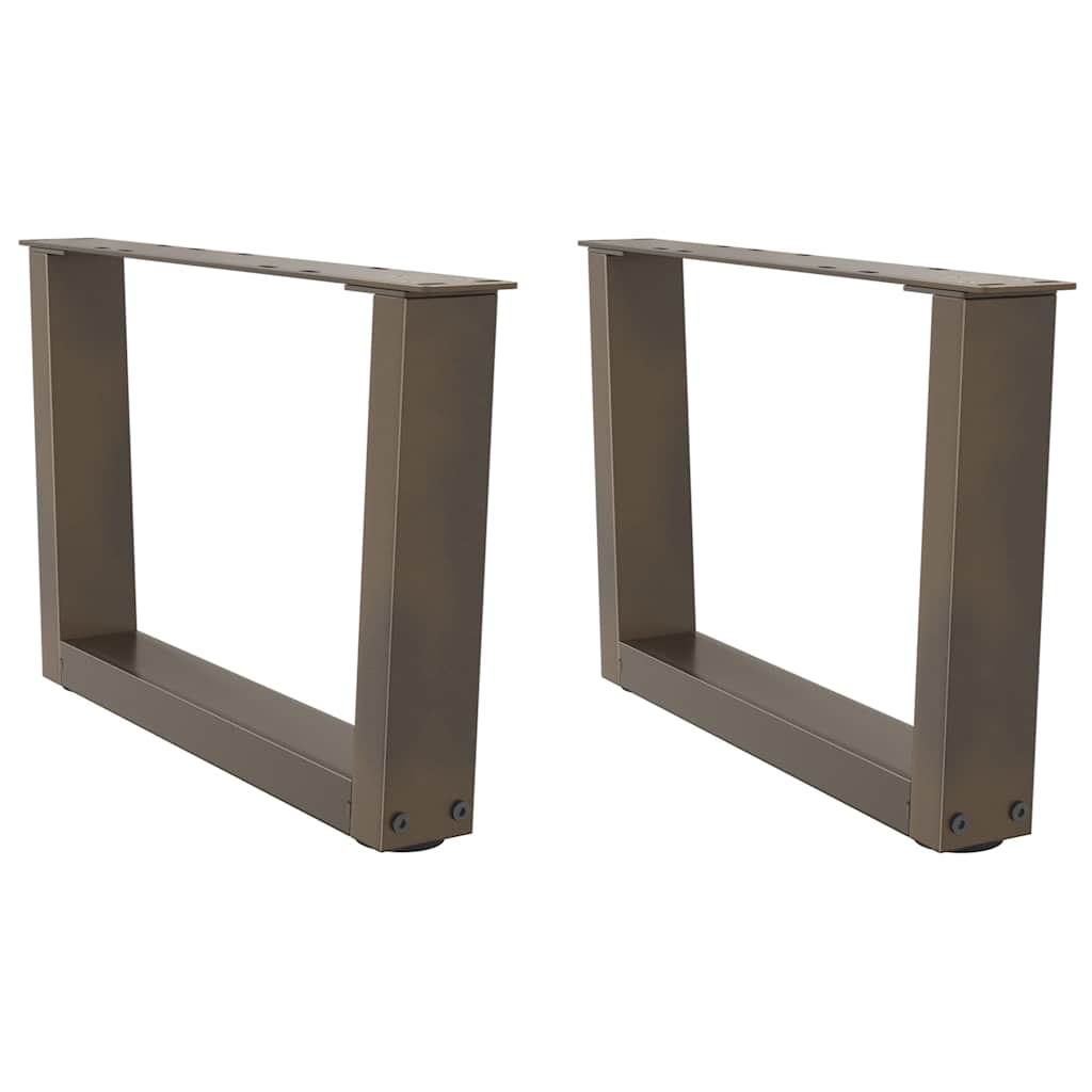 V-Shaped Natural Steel Coffee Table Legs - Set of 2, Adjustable 60cm