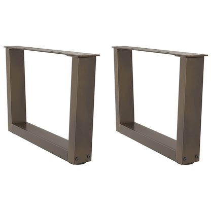 V-Shaped Natural Steel Coffee Table Legs - Set of 2, Adjustable 60cm