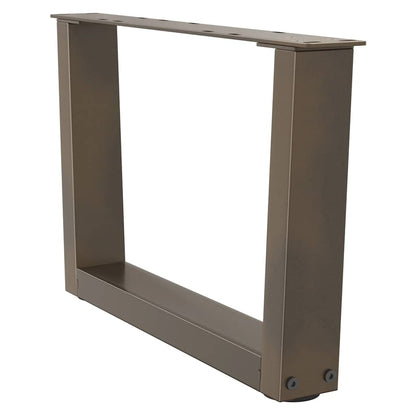 V-Shaped Natural Steel Coffee Table Legs - Set of 2, Adjustable 60cm