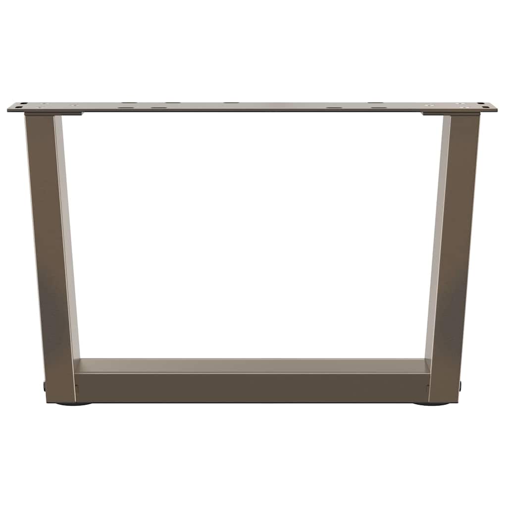 V-Shaped Natural Steel Coffee Table Legs - Set of 2, Adjustable 60cm