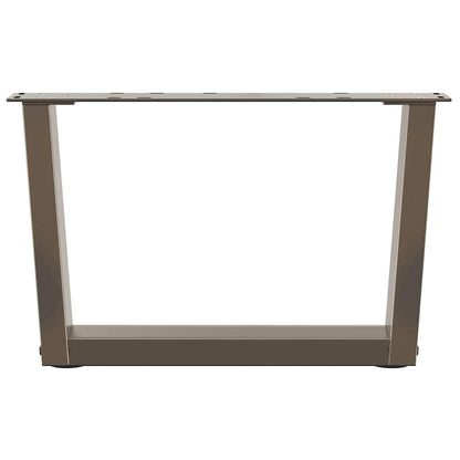 V-Shaped Natural Steel Coffee Table Legs - Set of 2, Adjustable 60cm