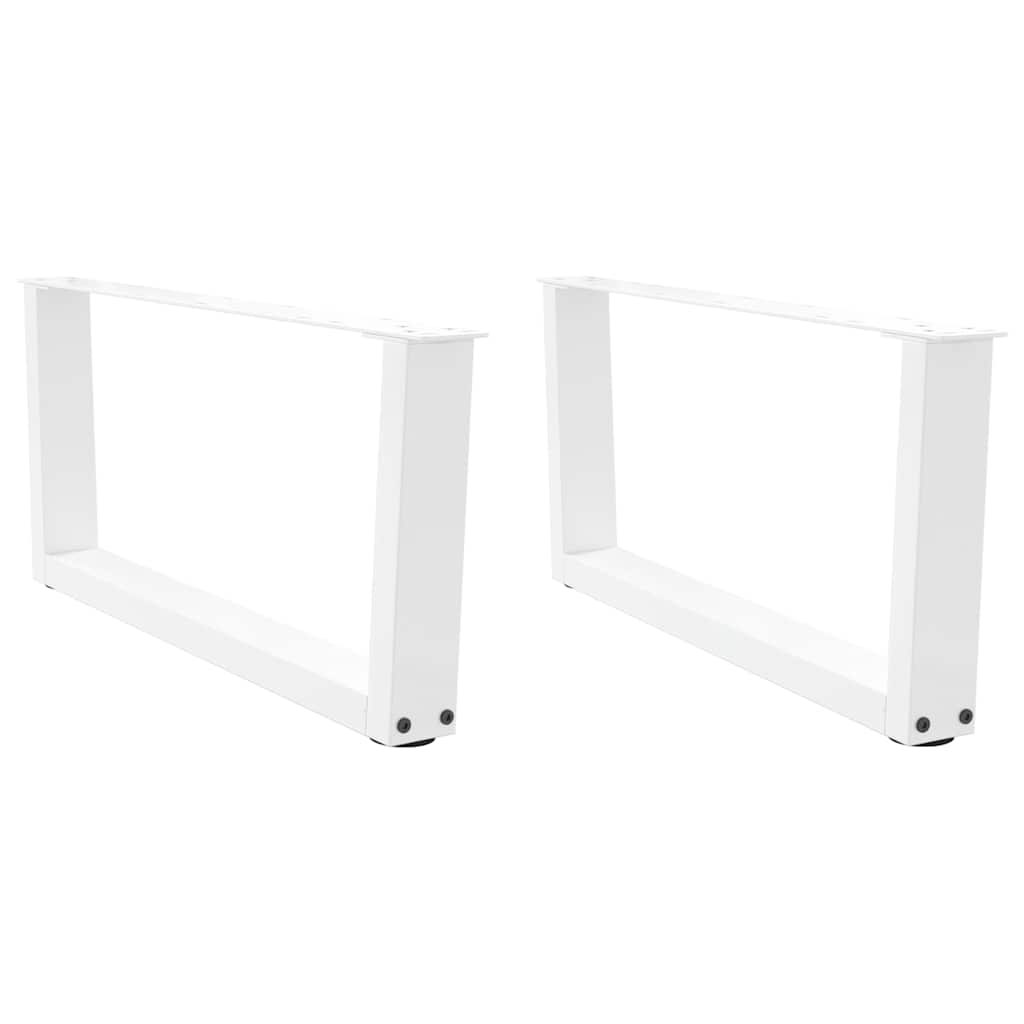 White V-Shape Steel Coffee Table Legs, Set of 2, Adjustable 70cm