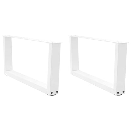 White V-Shape Steel Coffee Table Legs, Set of 2, Adjustable 70cm