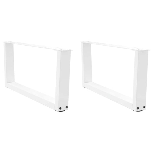 White V-Shape Steel Coffee Table Legs, Set of 2, Adjustable 70cm