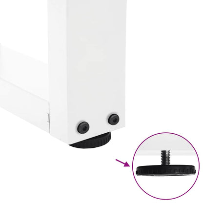 White V-Shape Steel Coffee Table Legs, Set of 2, Adjustable 70cm