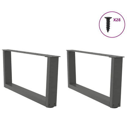 Anthracite Steel V-Shape Coffee Table Legs 2pcs, 70x31.3 cm