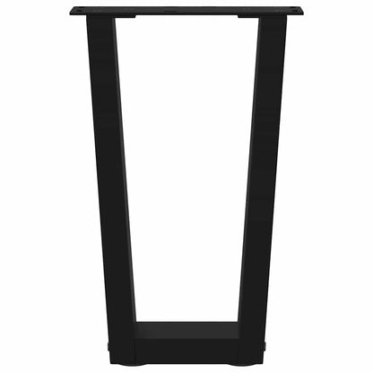 V-Shape Coffee Table Legs, Black Steel, 2 Pcs, Adjustable Height